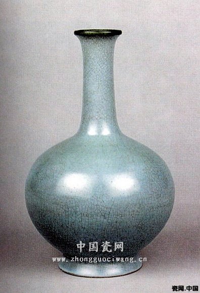 人気ランキング1位～（売れ筋商品） 中国四大名窯 宋代汝窯天青釉長頸瓶奉華在铭 花瓶・フラワースタンド