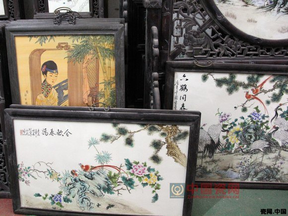 陶板 中華民国 珠山八友